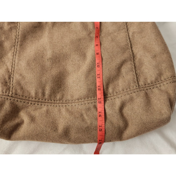 Vintage Y2K GAP Brown Wool Blend Large Tote Handbag Buckles Orange Interior - Picture 11 of 13